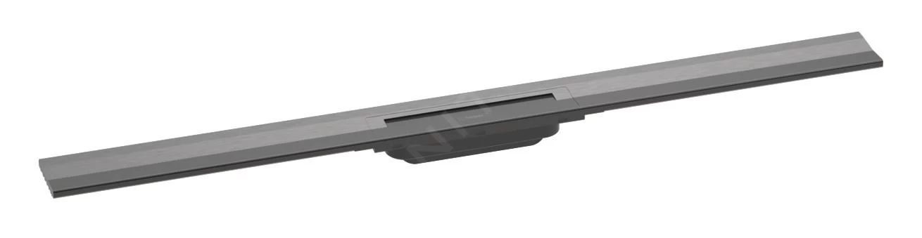 Hansgrohe RainDrain Flex - Douchegoot Met Rvs Rooster 1000, Wandmodel, Inkortbaar, Geborsteld Zwart Chroom 56053340