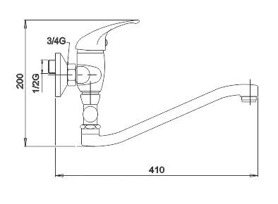 Novaservis Metalia 55 - Opbouw Badkraan Met Accessoires, Chroom 55032,0 - Afbeelding 2