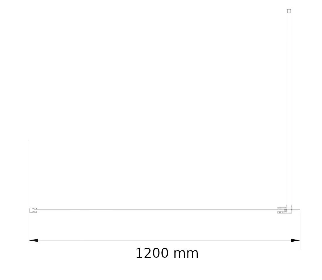 Lansanit LitEX - Walk-In Douchewand, 1200 Mm, Helder Glas W120-C - Afbeelding 2