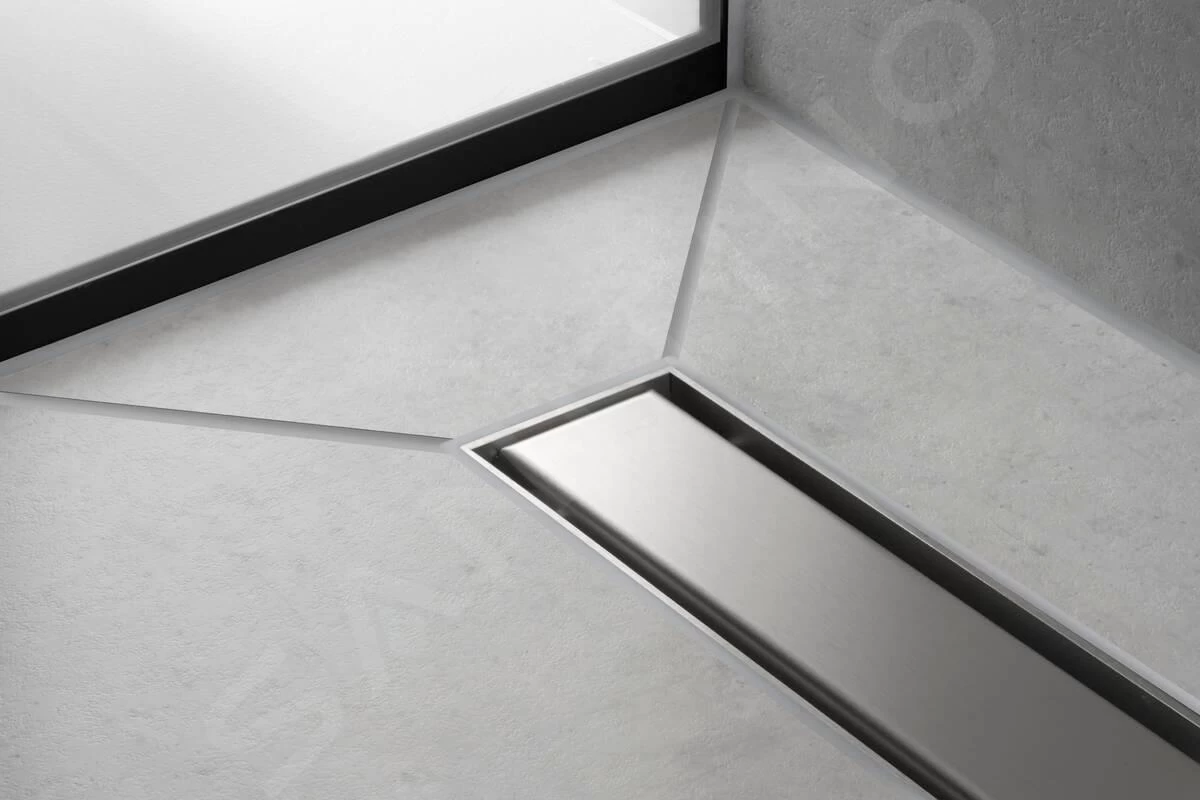 Hansgrohe RainDrain Match - Douchegoot Met Rvs Rooster 600, In Hoogte Verstelbaar Frame, Chroom 56036000 - Afbeelding 3