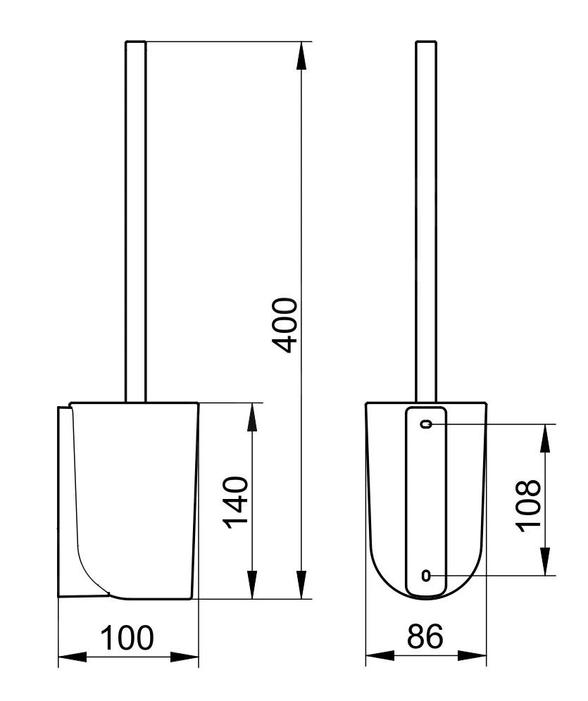 Keuco Elegance - WC-borstel Met Houder, Mat Glas/chroom 11669019000 - Afbeelding 2