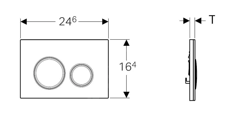 Geberit Sigma21 - Bedieningsplaat, Dual Flush Spoeling, Mustang Leisteen/rood Goud 115.650.JM.1 - Afbeelding 2