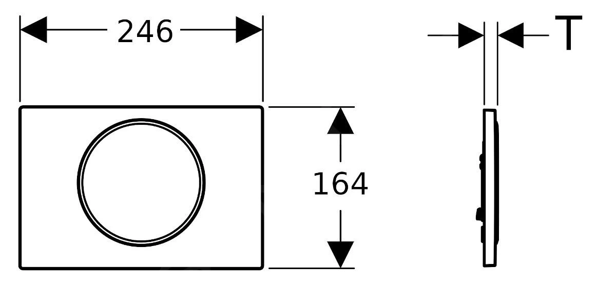 Geberit Sigma10 - Bedieningsplaat, Elektronisch, Dual Flush Spoeling, Netvoeding, Zwart/chroom 115.907.KM.1 - Afbeelding 2