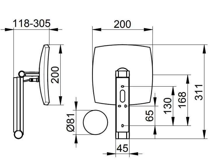 Keuco Make-up Spiegels - Make-up Spiegel Met LED Verlichting, Wandbevestiging, Chroom 17613019002 - Afbeelding 2
