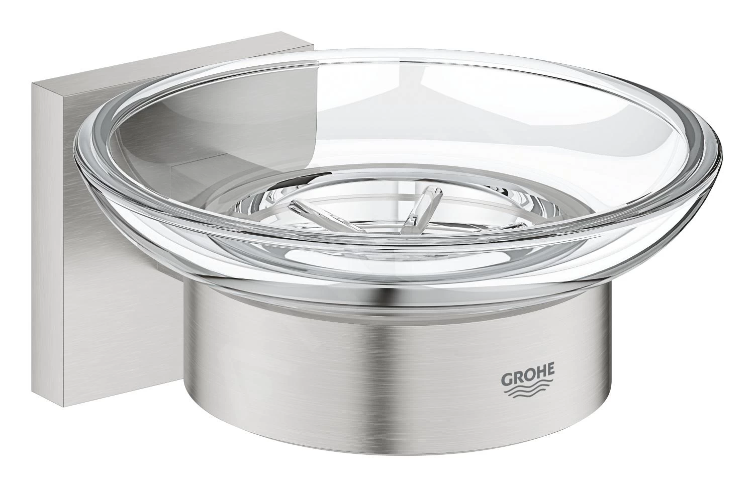 Grohe QuickFix Start Cube - Zeepschaal Met Houder, Glas/supersteel 41096DC0