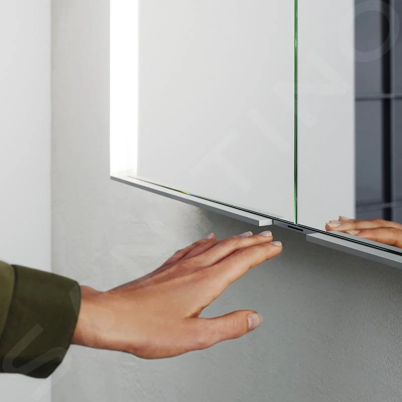 Keuco Royal Match - Spiegelkast Met LED-verlichting, 650x700x160 Mm, Zilver Geanodiseerd 12801171311 - Afbeelding 3