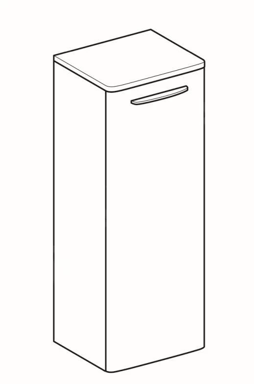 Geberit Selnova Square - Onderkast 866x330x280 Mm, 1 Deur, Mat Lava 501.392.JK.1 - Afbeelding 3