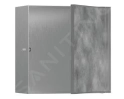 Hansgrohe XtraStoris Rock - Inbouwnis, Met Deur, 300x300x140 Mm, Geborsteld Rvs 56091800