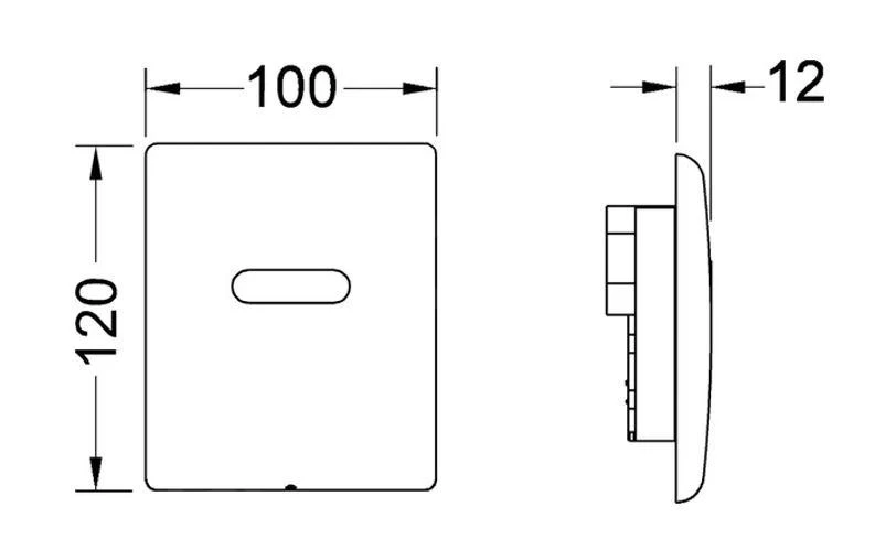 Tece TECEplanus - Elektronische Urinoir Bedieningsplaat, Netvoeding, Geborsteld Roestvrij Staal 9242352 - Afbeelding 2