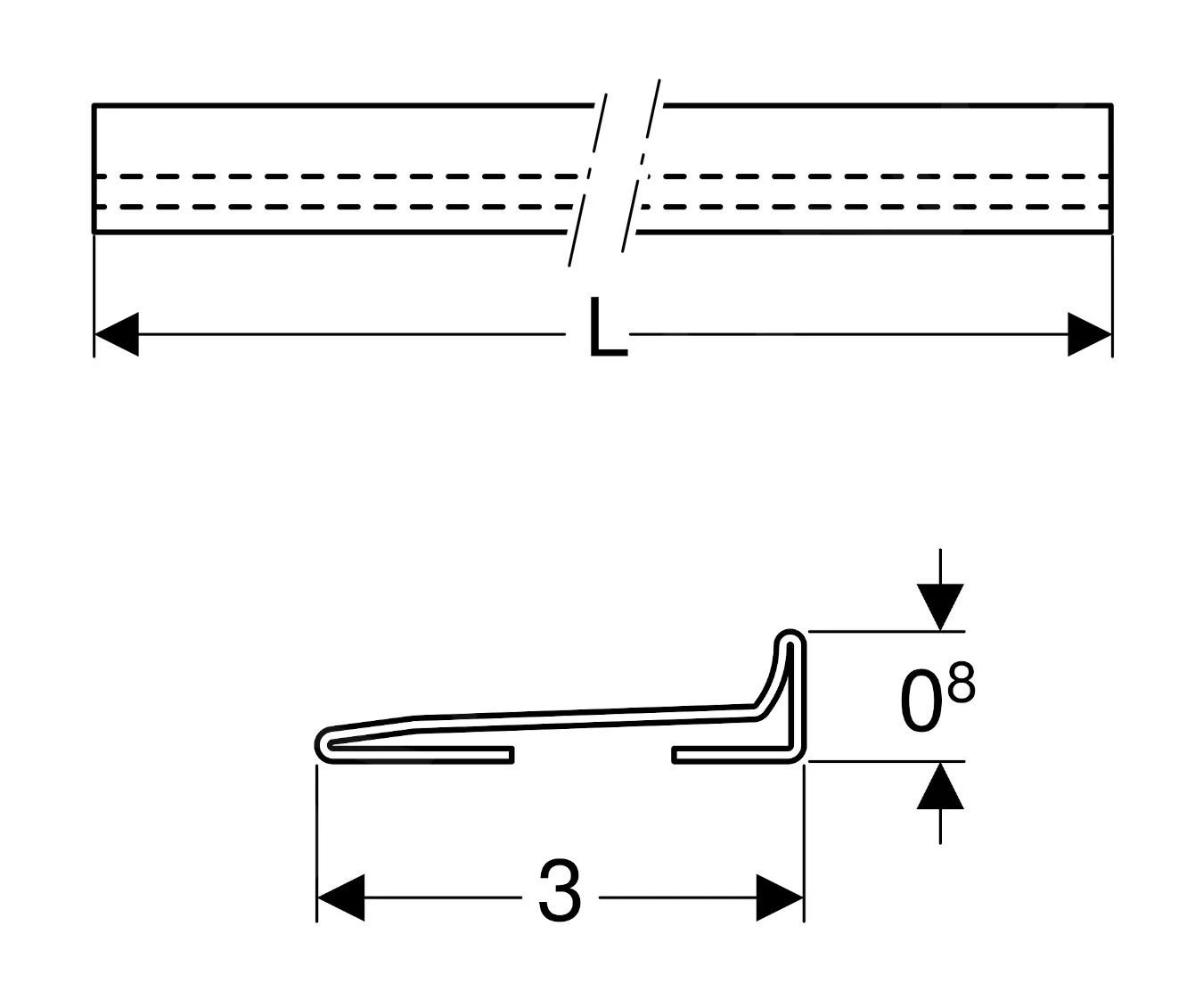 Geberit Toebehoren - Opvang Voor Douchewandgoot Afvoeraansluitingr, 1150 Mm, Geborsteld Roestvrij Staal 154.340.FW.1 - Afbeelding 2