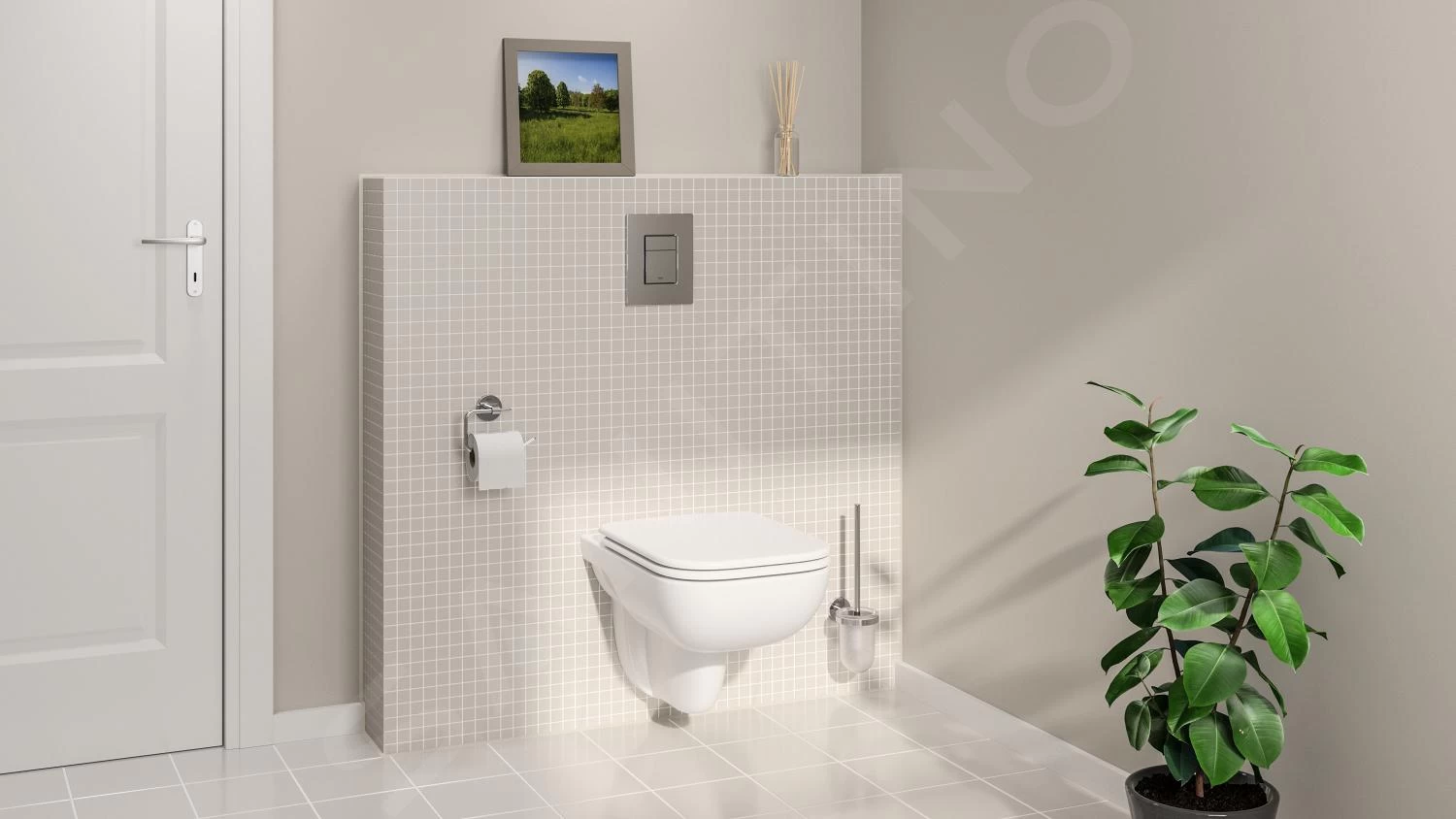 Grohe Solido - Voorwand Montageset, Edge Ceramic Toilet En Softclose Zitting, Even Bedieningsplaat, Chroom 39816000 - Afbeelding 9