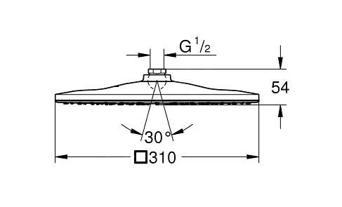 Grohe Rainshower - Hoofddouche 310 Mono Cube 9,5 L/min, 1 Straal, Chroom 26568000 - Afbeelding 2