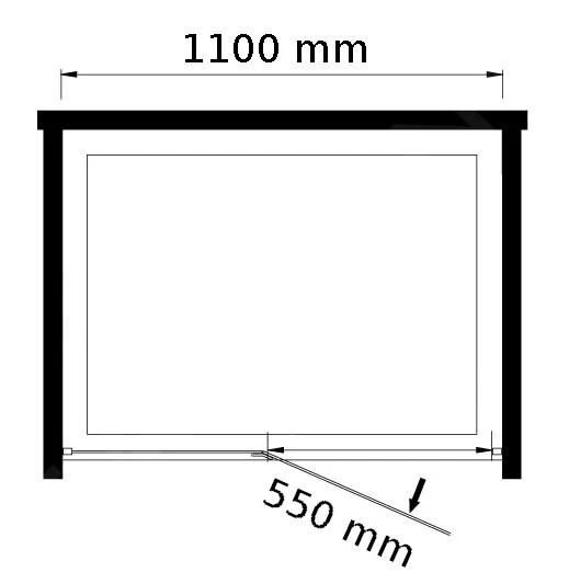 Lansanit LitLUX Brix - Pendel Douchedeur 1100 Mm, Links, Glanzend Aluminium/helder Glas H2Y-11L - Afbeelding 2