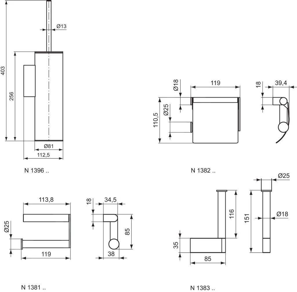 Ideal Standard Connect - Reserve Toiletrolhouder, Chroom N1383AA - Afbeelding 2