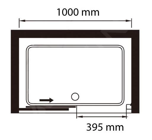 Lansanit LitLUX Slim Alvaro - Douche Schuifdeur 1000 Mm, Glanzend Aluminium/helder Glas SZD10 - Afbeelding 2