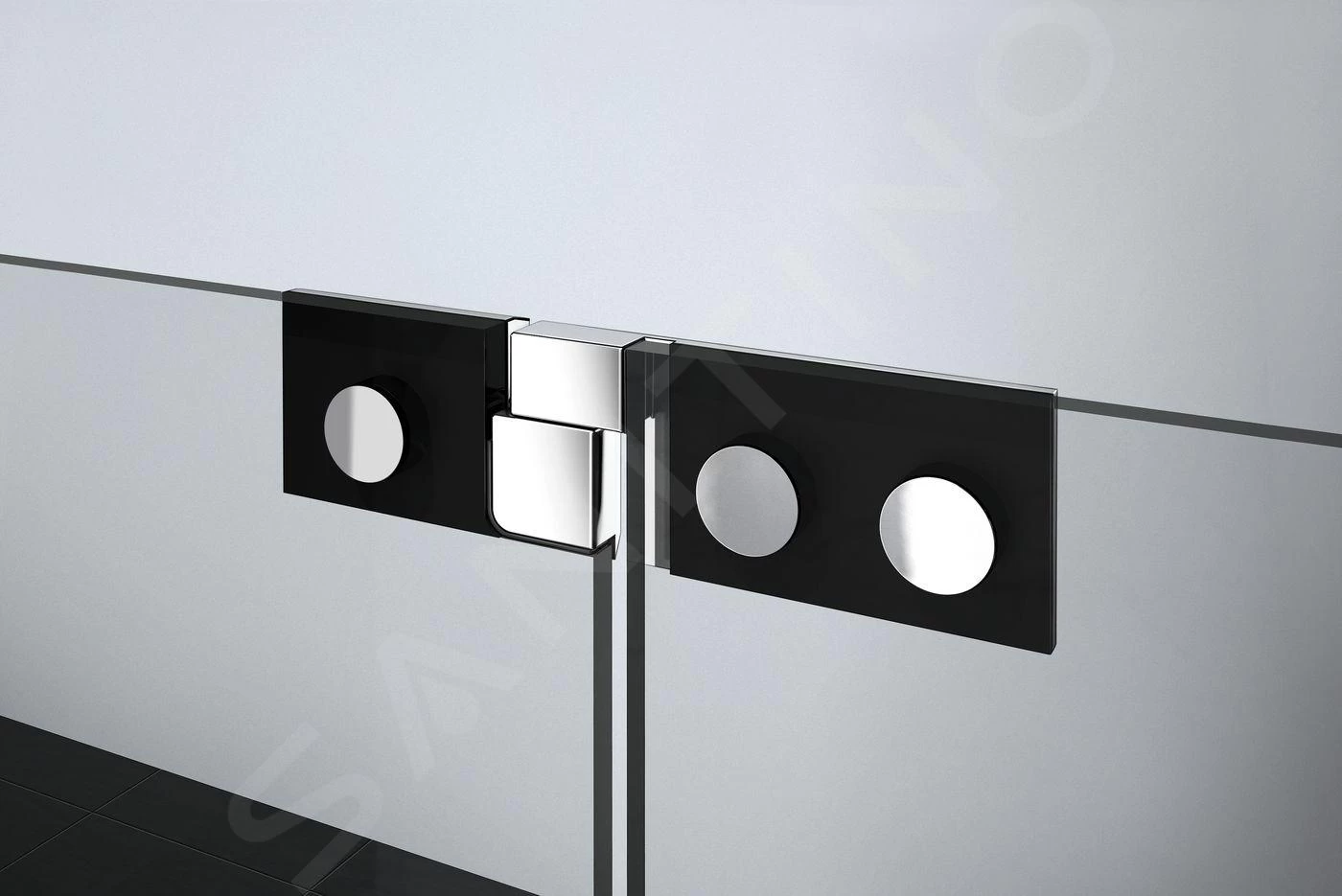 Lansanit LitLUX Brix - Pendel Douchedeur 900 Mm, Rechts, Glanzend Aluminium/helder Glas H2Y-90R - Afbeelding 7