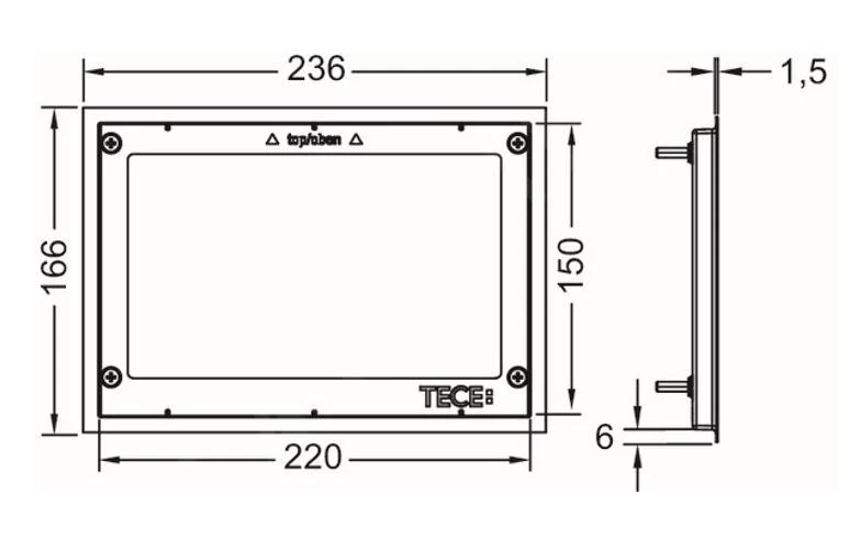 Tece TECEnow - Montageframe Voor Vlakke Inbouw Van Bedieningsplaten, Mat Metaal 9240643 - Afbeelding 2