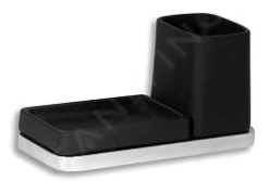 Novaservis Metalia 4 - Glas- En Zeephouder, Zwart/chroom 6472,5