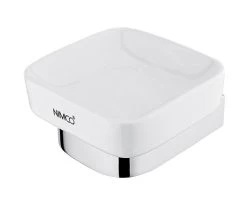 Nimco Nikau - Zeepschaal Met Houder, Wit Keramika/chroom NK 30059K-26