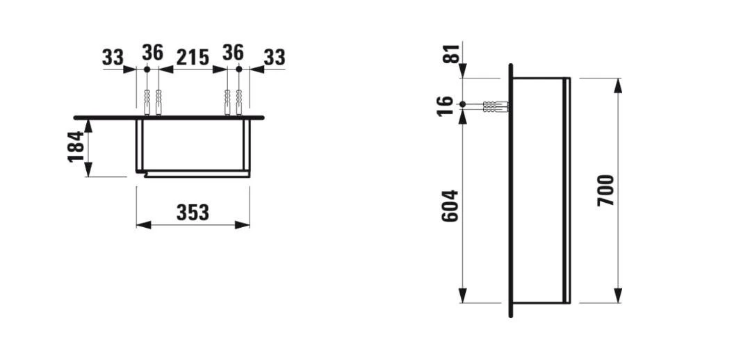Laufen Lani - Kast 70x35 Cm, 1 Deur, Scharnieren Rechts, Glanzend Wit H4037021122611 - Afbeelding 2