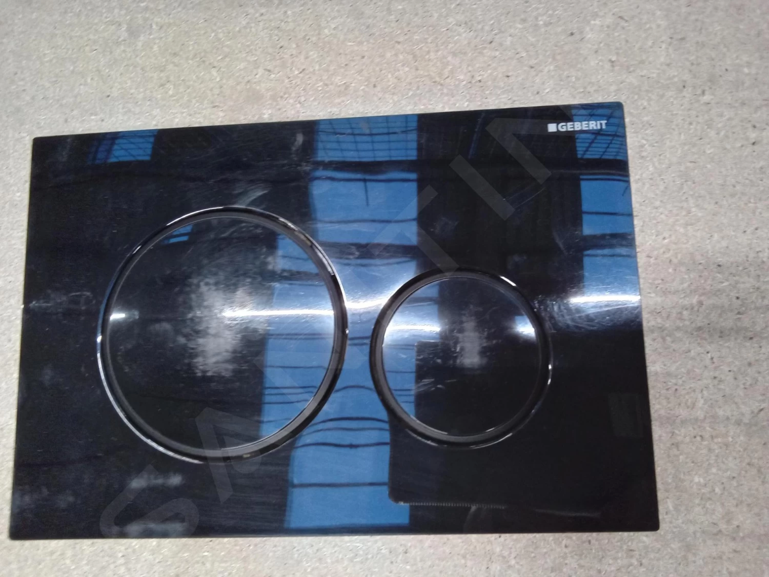 Geberit Sigma20 - Bedieningsplaat, Glanzend Zwart/mat Zwart Ring 115.882.DW.1IIJ3 - Afbeelding 6