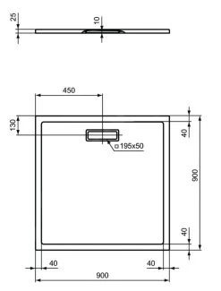 Ideal Standard Ultra Flat New - Douchebak 900x900 Mm, Zwart T4467V3