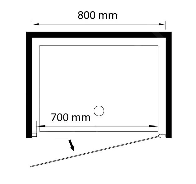 Lansanit LitLUX Slim Tadao - Pendel Douchedeur 800 Mm, Glanzend Aluminium/helder Glas PD1-80 - Afbeelding 2