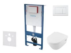 Kielle Genesis - Voorwand Montageset, Architectura Toilet En Softclose Toiletbril, CeramicPlus, Gemini III Bedieningspaneel, Glanzend Wit SANI11AK3102