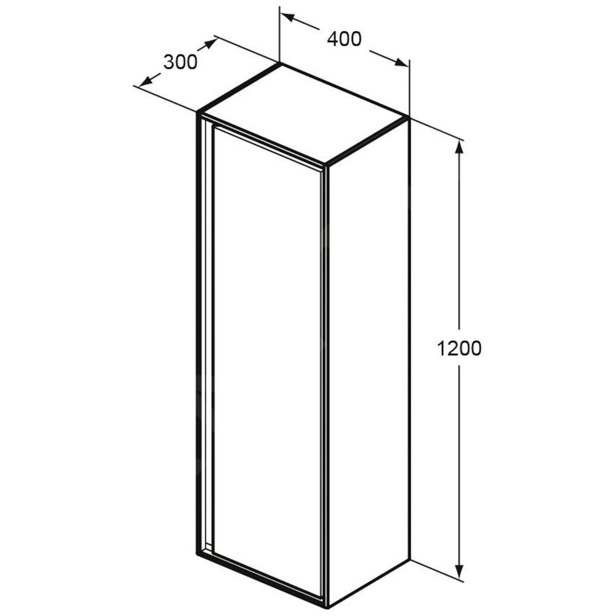 Ideal Standard Connect Air - Hoge Kast 400x300x1200 Mm, Glanzend Licht Grijs/mat Wit E0834EQ - Afbeelding 2