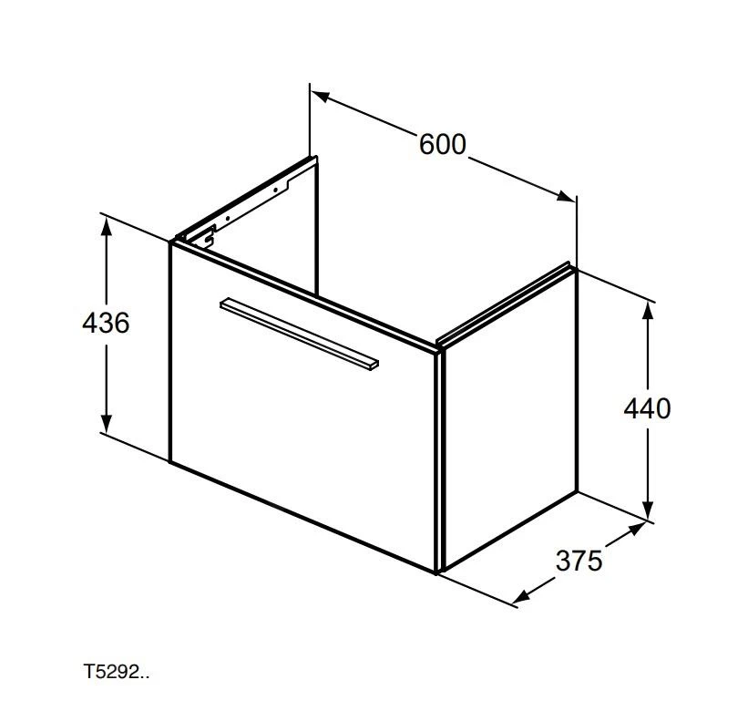 Ideal Standard I.Life S - Wastafelonderkast, 600x375x440 Mm, Eiken T5292NX - Afbeelding 2