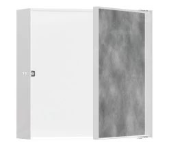 Hansgrohe XtraStoris Rock - Inbouwnis, Met Deur, 300x300x100 Mm, Mat Wit 56085700