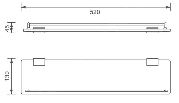 Novaservis Titania Kate - Badkamer Planchet, Lengte 520 Mm, Glas/chroom 66553,0 - Afbeelding 2
