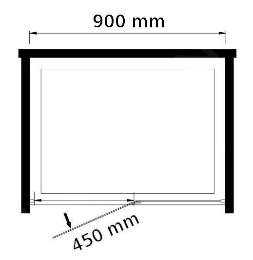 Lansanit LitLUX Brix - Pendel Douchedeur 900 Mm, Rechts, Glanzend Aluminium/helder Glas H2Y-90R - Afbeelding 2