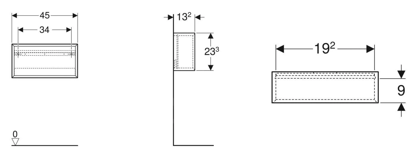 Geberit ICon - Kast 450x233x132 Mm, Open, Glanzend Wit 502.322.01.1 - Afbeelding 2