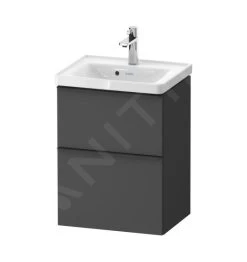 Duravit D-Neo - Wastafelonderkast Met Wastafel, 625x484x372 Mm, 2 Laden, Grafiet Mat DE0146049490000