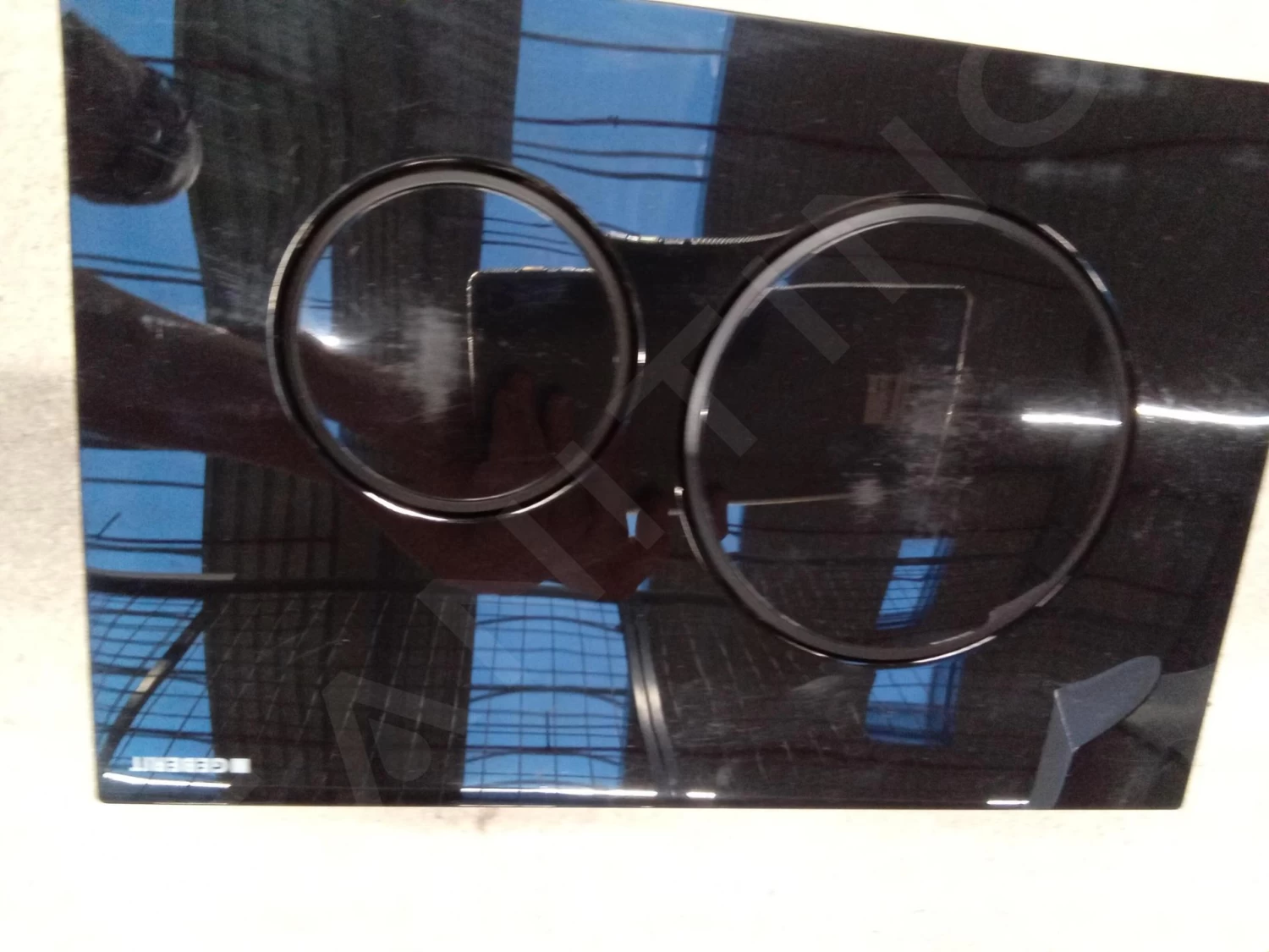 Geberit Sigma20 - Bedieningsplaat, Glanzend Zwart/mat Zwart Ring 115.882.DW.1IIJ3 - Afbeelding 7