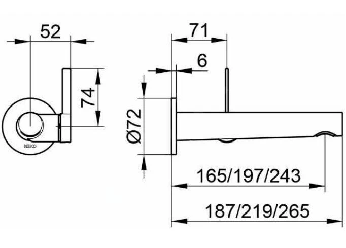 Keuco IXMO - Inbouw Wastafelkraan, Chroom 59516010101 - Afbeelding 2