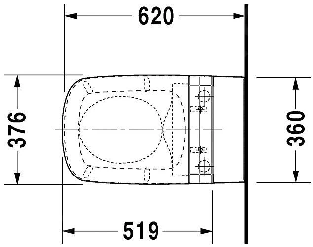 Duravit DuraStyle - Wandcloset Voor SensoWash, Wit 2537590000 - Afbeelding 2