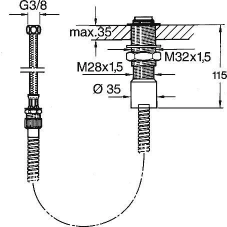 Hansa Toebehoren - Douchehouder Voor Badrandmontage, Chroom 04280100 - Afbeelding 2