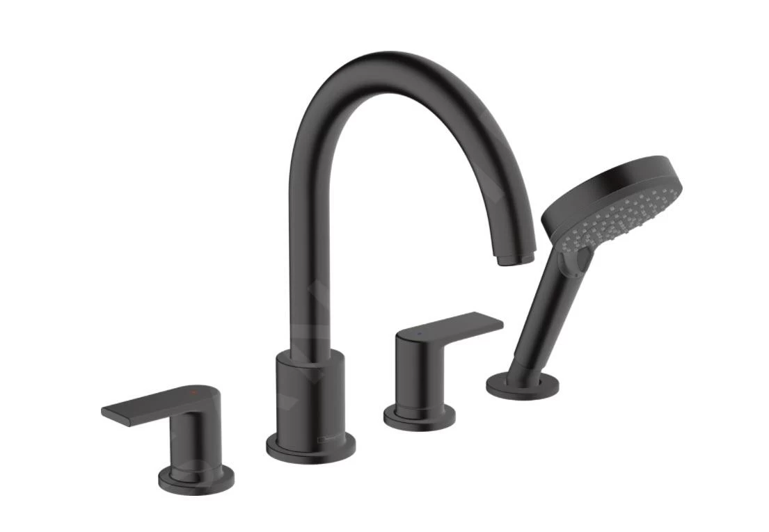 Hansgrohe Vernis Shape - Badrandkraan, 4-gats, Mat Zwart 71459670