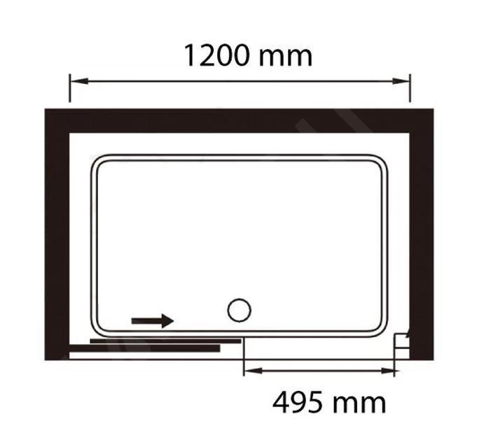 Lansanit LitLUX Slim Alvaro - Douche Schuifdeur 1200 Mm, Glanzend Aluminium/helder Glas SZD12 - Afbeelding 2