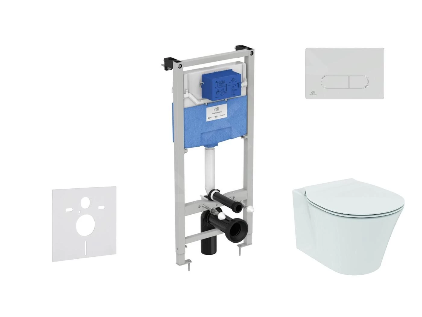 Ideal Standard ProSys - Toiletset- Inbouwreservoir, Closet, WC-zitting Connect Air, Oleas M1 Bedieningsplaat, Aquablade, SoftClose, Chroom ProSys120M SP24