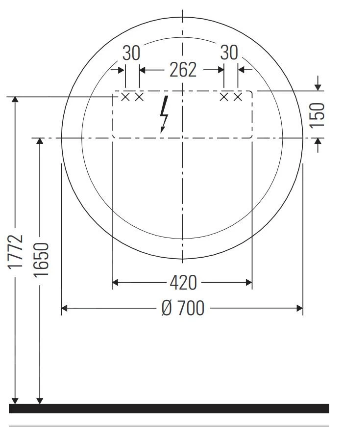 Duravit Happy D.2 Plus - Spiegel, Diameter 700 Mm, Met LED-verlichting En Verwarming HP7485G00000000 - Afbeelding 2