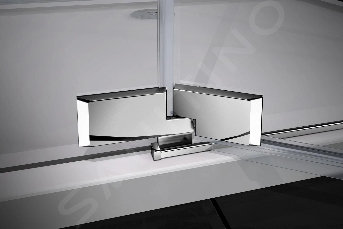 Lansanit LitLUX Brix - Pendel Douchedeur 900 Mm, Rechts, Glanzend Aluminium/helder Glas H2Y-90R - Afbeelding 6