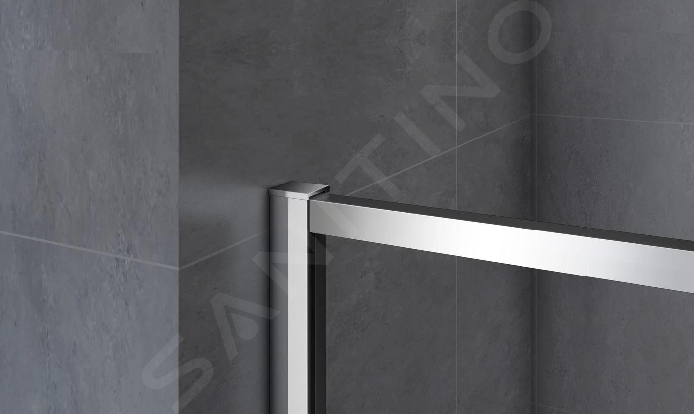 Lansanit LitLUX Slim Alvaro - Douche Schuifdeur 1000 Mm, Glanzend Aluminium/helder Glas SZD10 - Afbeelding 5
