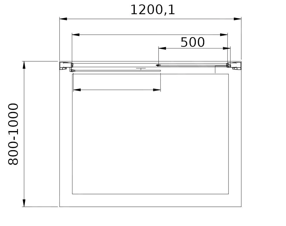 Lansanit LitEX Paolo - Douche Schuifdeur 1200 Mm, Glanzend Aluminium/mat Glas SF12-190-M - Afbeelding 2