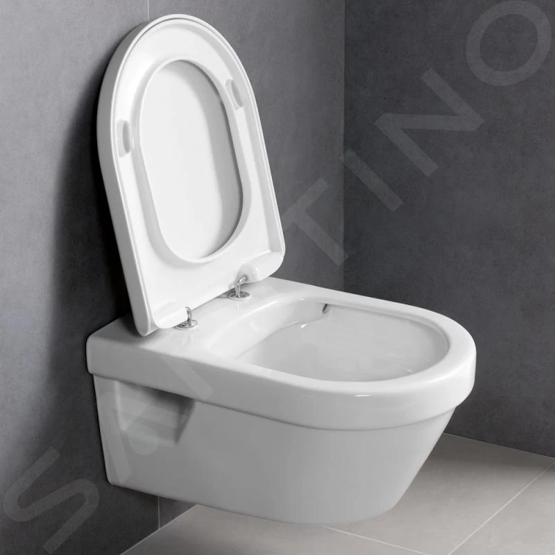 Geberit Duofix - Inbouwreservoir Voor Hangend Toilet Met SIGMA01 Bedieningsknop, Glanzend Chroom + Villeroy Boch - Hangend Toilet En Wc-bril, DirectFlush, SoftClose, CeramicPlus 111.355.00.5 NB2 - Afbeelding 6
