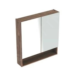 Geberit Selnova Square - Spiegelkast 850x588x175 Mm, 2 Deuren, Hickorynoot 501.266.00.1