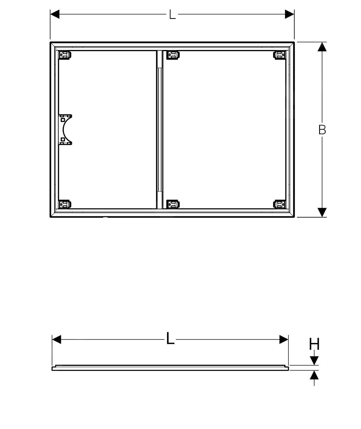 Geberit Setaplano - Installatieframe Voor Douchebakken, 1000x1200 Mm, Voor 6 Steunpoten 154.482.00.1 - Afbeelding 2