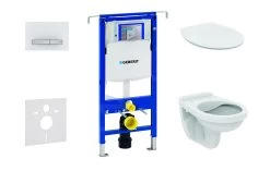 Geberit Duofix - Set Voorwandinstallatie, Closet Alpha Met WC-zitting, SIGMA50 Bedieningsknop, Alpine Wit 111.355.00.5 ND8